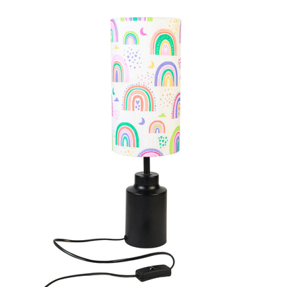 Lexton Rainbow Print Table Lamp | Black Metal Base | Ambient Night Light | Without Bulb iCraft by Eagle