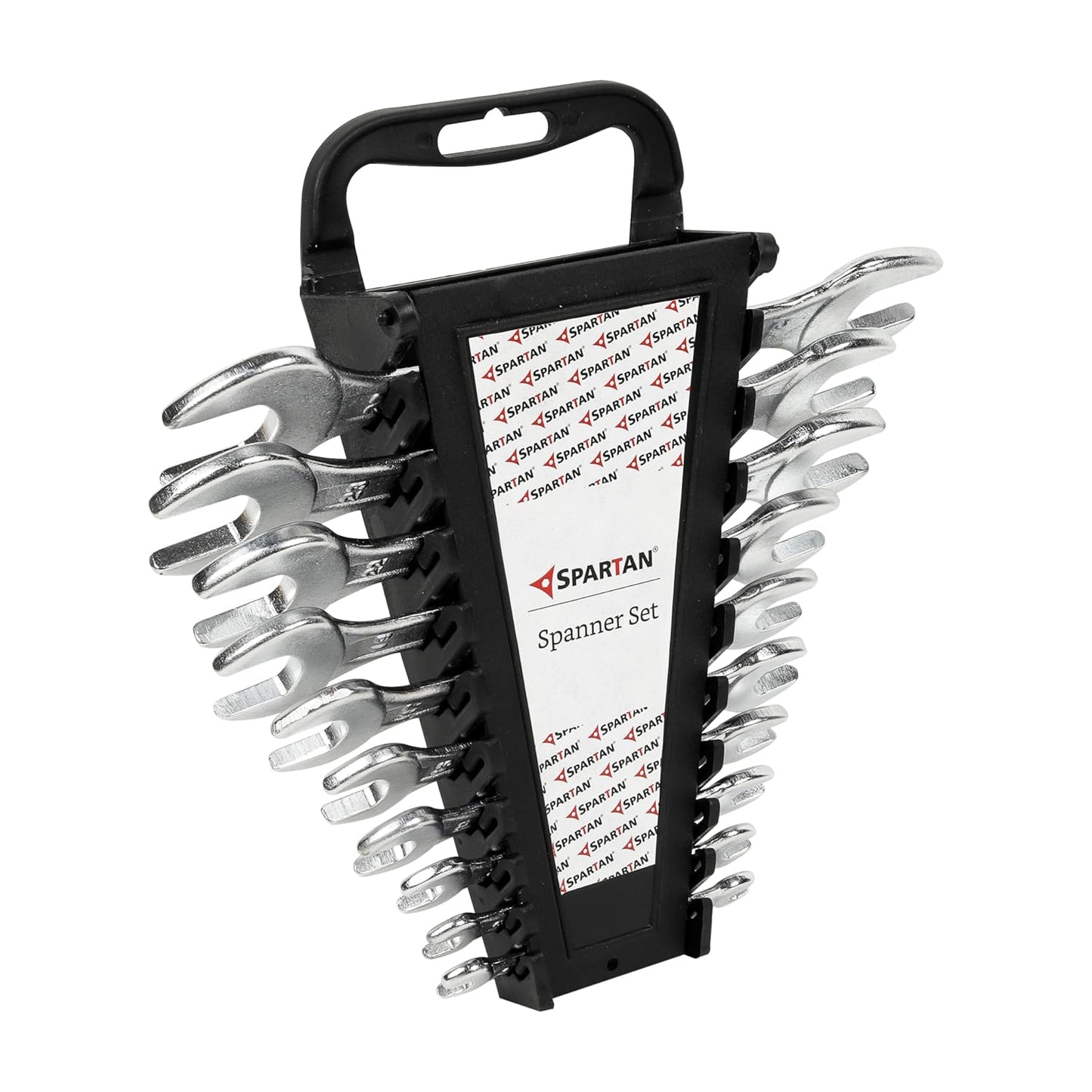 SPARTAN Carbon Steel Open Jaw Spanner Set/Wrench Set/Tool Kit Multipurpose Home Use and Professional Spanners Corrosion Resistant Chrome Plating DOE Jaw Spanners (Silver Set of 10)