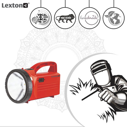 Lexton Thunder-R 5W Rechargeable Torch 4400mAh, Long Beam, Red, USB Kit