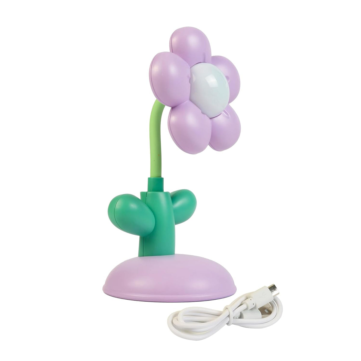 Lexton 7.5-Inch Flower LED Table Lamp | Rechargeable Kids Study & Reading Light with USB Charging