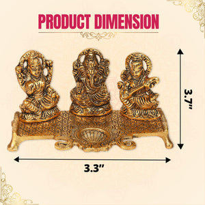 
                  
                    Klassic Laxmi Ganesh Saraswati Idol with Good Design Diya Lamp | Diwali Diya, Durga Puja Gift Temple Articles Decoration Antique Gifts (Pack of 1, Golden)
                  
                