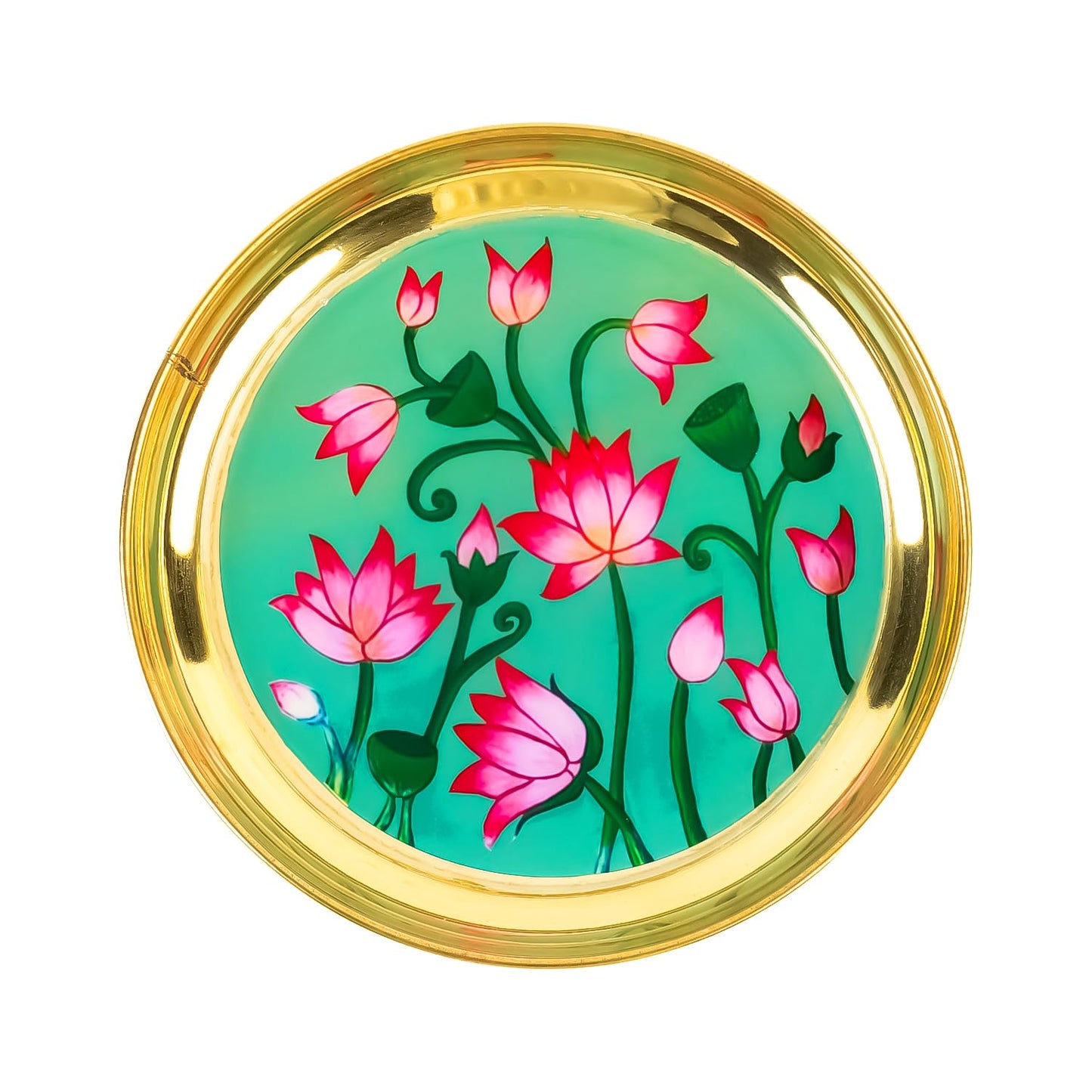 Klassic 6 Inch Handcrafted Brass Thali (Lotus Design) iCraft by Eagle