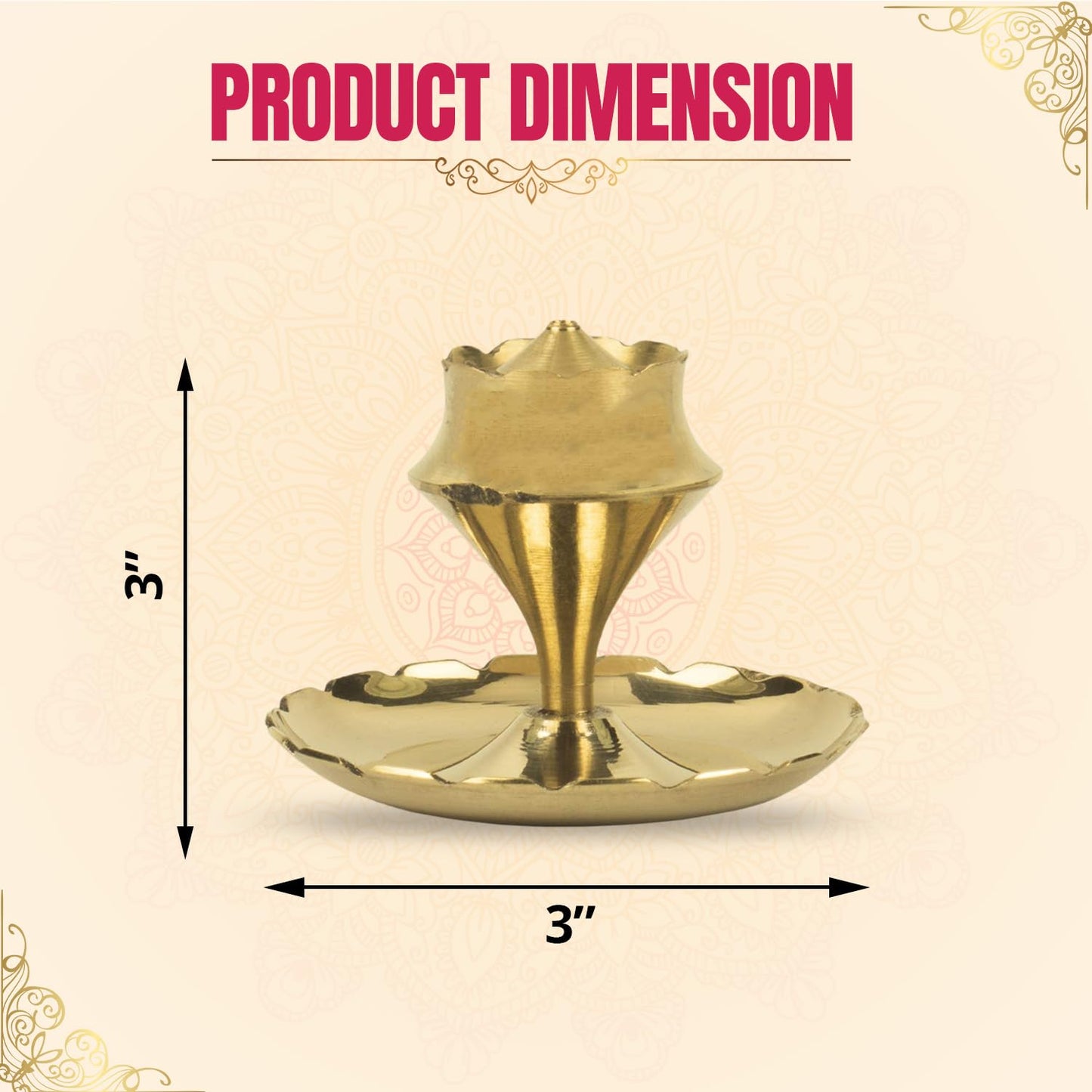 Klassic Brass Agarbatti Stand with Ash Catcher (Gold), Medium