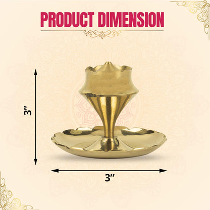 Klassic Brass Agarbatti Stand with Ash Catcher (Gold), Medium