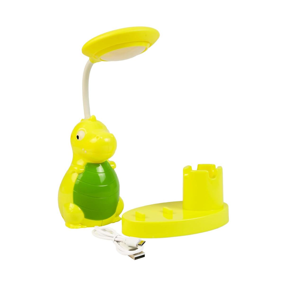 Lexton 11 Inch  Kids Dinosaur Lamp – Fun LED study light with built-in stationery holder.