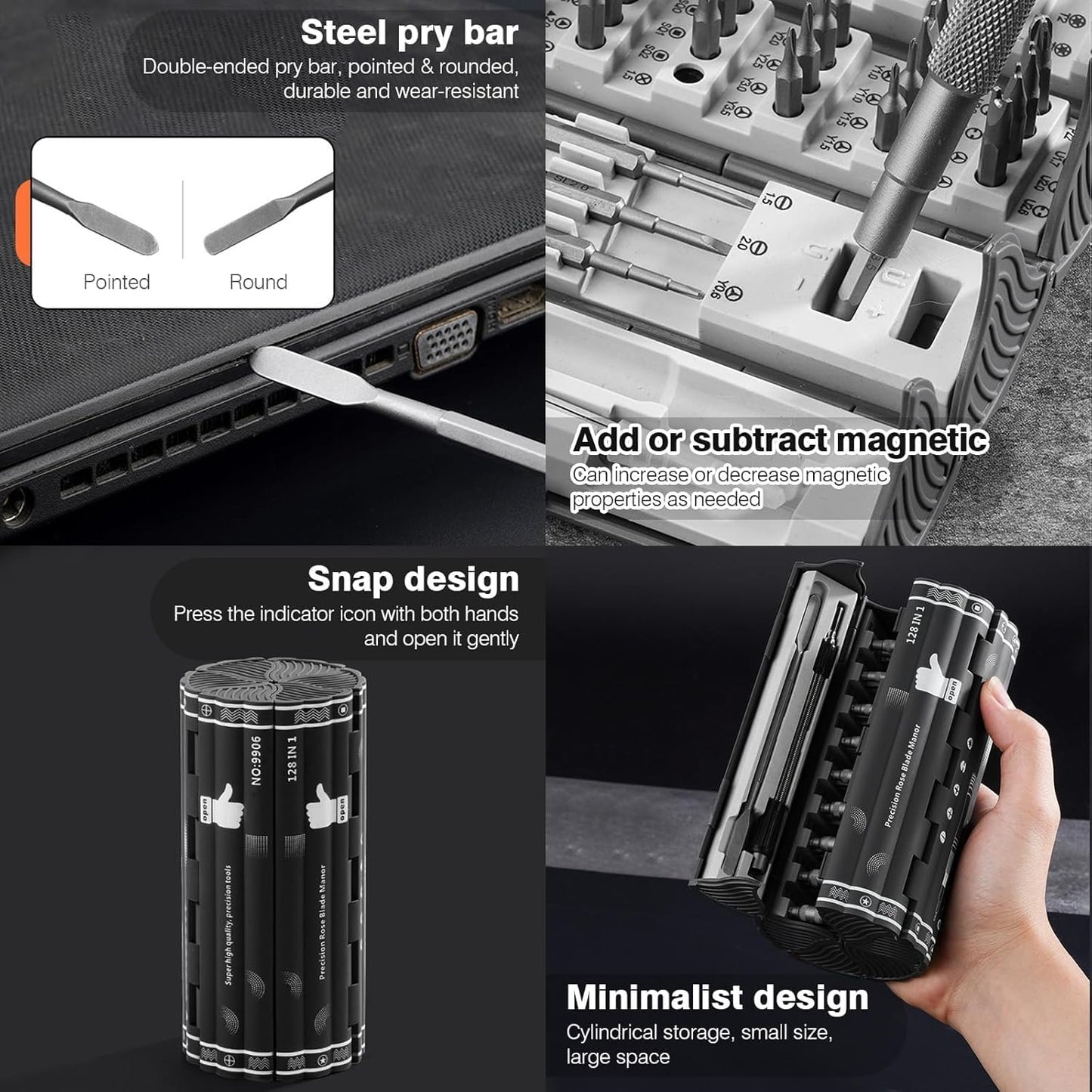 Spartan 128-in-1 Precision Screwdriver Set for Phone, Laptop & Computer Repair