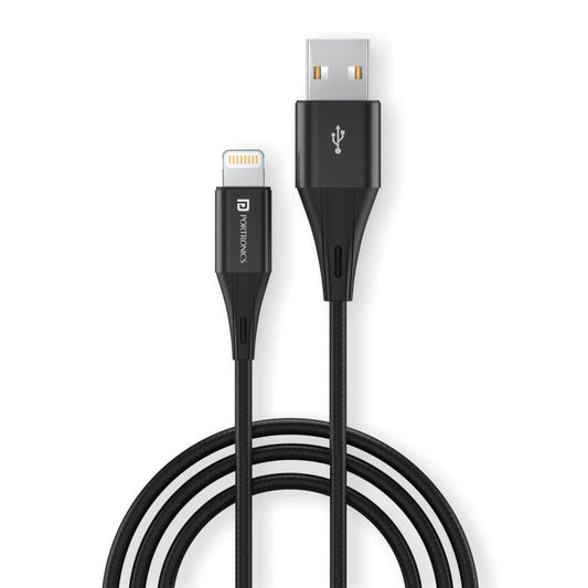 Portronics Lightning Cable 2 A 1 m Konnect B+  (Compatible with Smartphones, Laptop, Headphones, Camera, Black, One Cable)