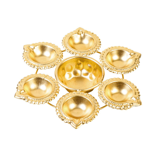 Klassic Handcrafted 6 Diya Flower Urli 8 Inch