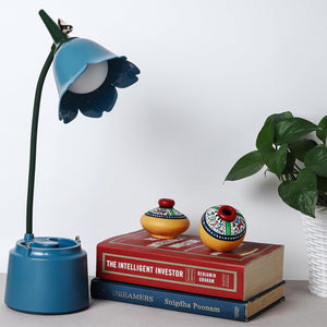 
                  
                    Lexton Flower Bird Table Lamp | Eye Friendly, USB Rechargeable, 3 Color Modes, Touch On/Off Switch, Adjustable Arm, Pen Holder | Suitable for Room Decor, Reading, Office (Pack of 1, Blue)
                  
                