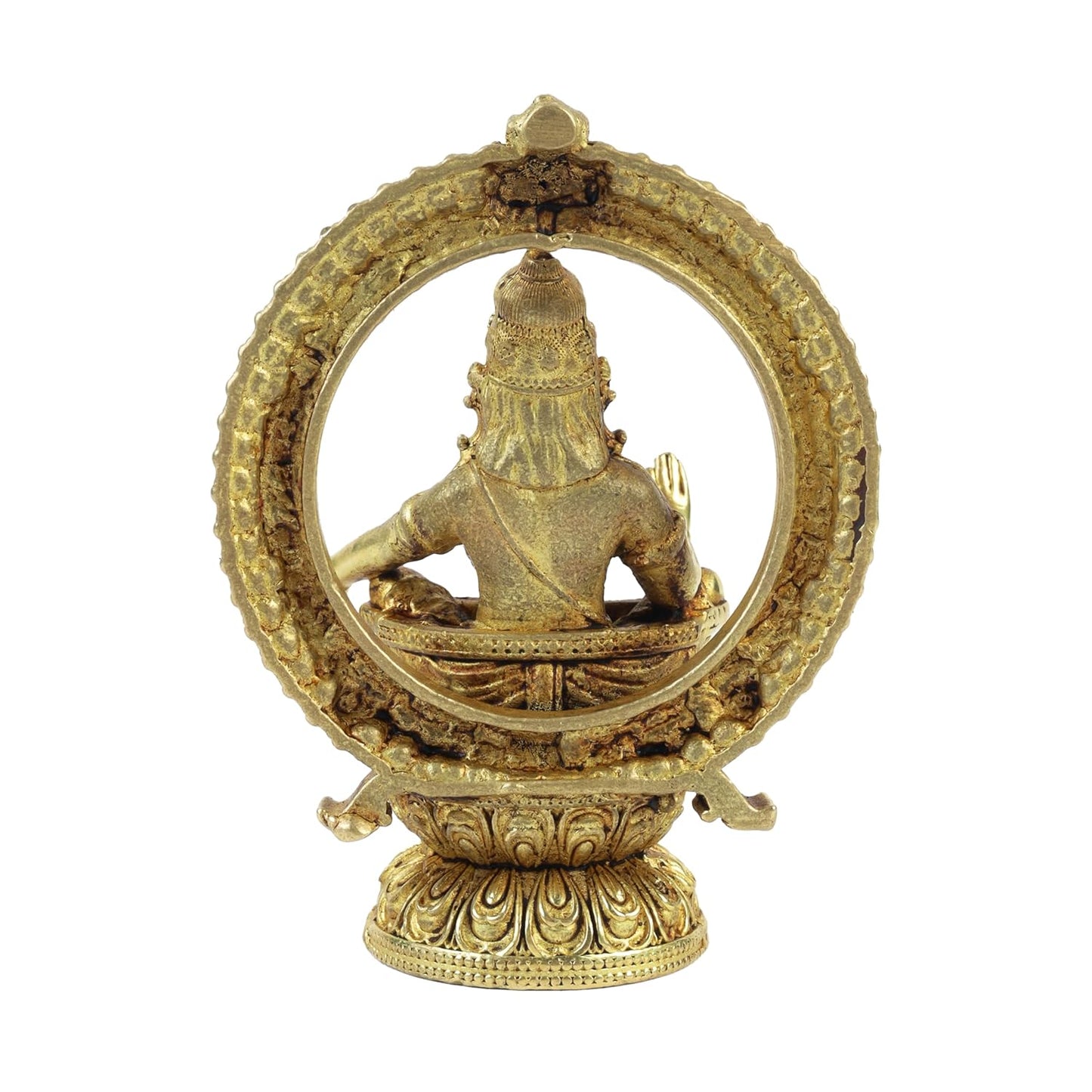 Klassic 2.5 Inch Brass Lord Ayyappa Idol for Home Temple, Mandir & Office Desk