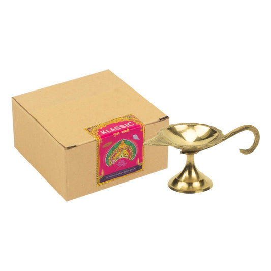 Klassic Brass Puja Diya with Curved Handle – 2Pc