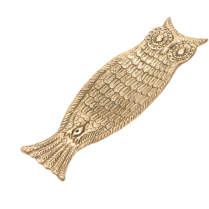 iCraft ICCM03 Hand Carved Assorted Owl Incense Stick Holder Tray (Metal, Pack of 1)