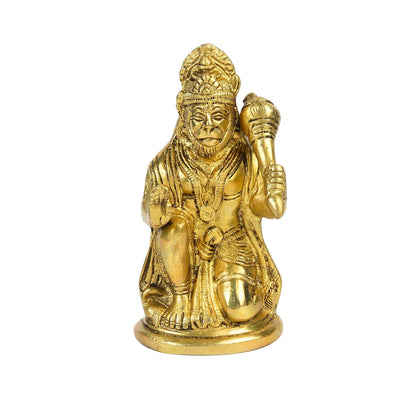 Klassic Brass Sitting Lord Hanuman Idol 6 Inch