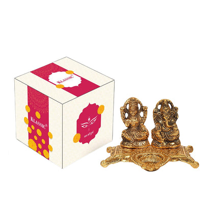Klassic Ganesha & Laxmi Idol Oil Lamp Gold