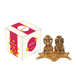 
                  
                    Klassic Ganesha & Laxmi Idol Oil Lamp Diya|Diwali Diya for Puja Diwali Gift Home Temple Articles Decoration Gifts|(Pack of 1,Golden)
                  
                
