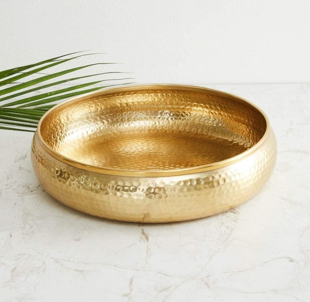 Klassic Premium Golden Hammered Potpourri Bowl - 10 Inch