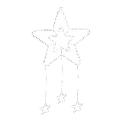 Lexton Hanging Star Curtain Lights, Warm White LED Decor for Home & Festivals