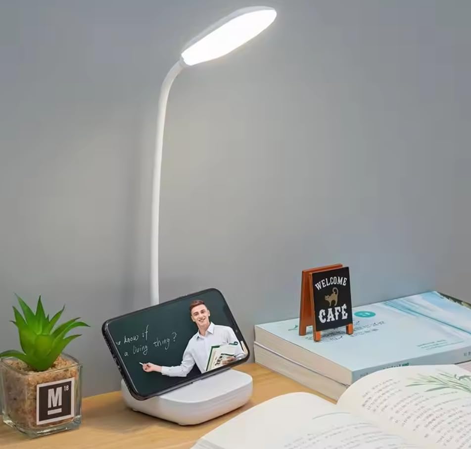 Lexton Rechargeable LED Table Lamp | Touch Control | 3 Color Modes | USB-C | White