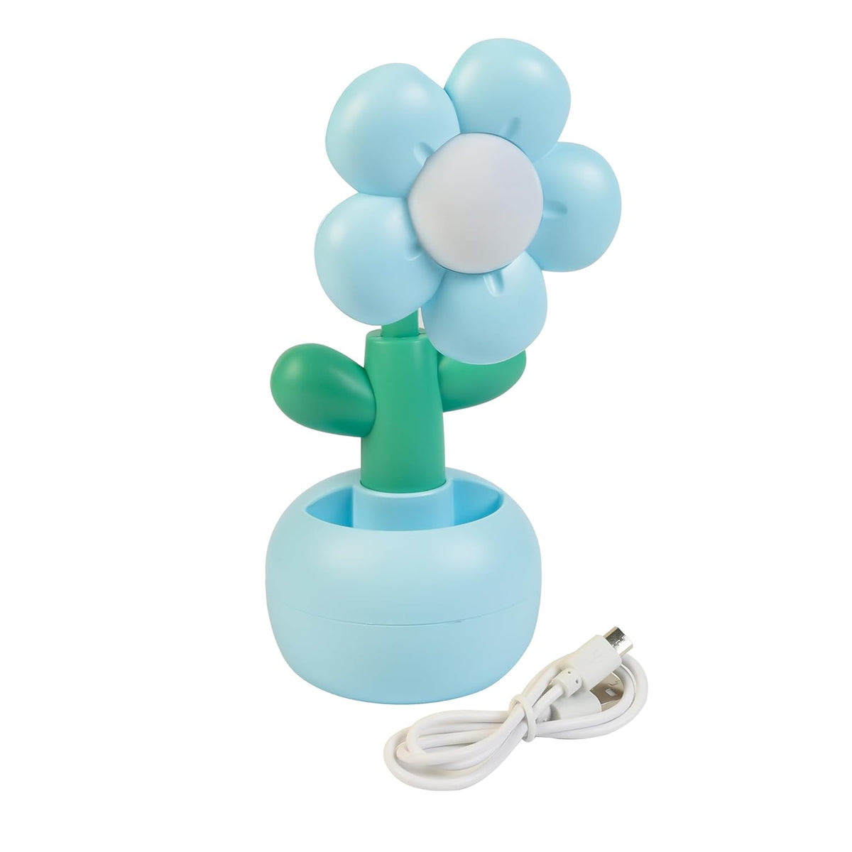 Lexton 9-Inch Flower LED Table Lamp with Pen Holder | Rechargeable Kids Study Light
