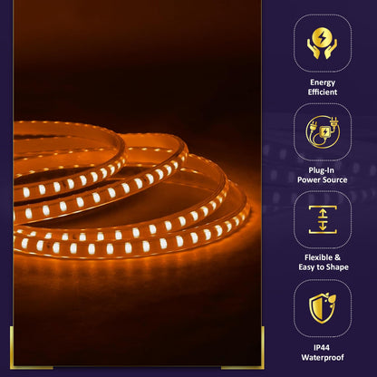 Lexton 10M Orange LED Rope Light with 1200 LEDs