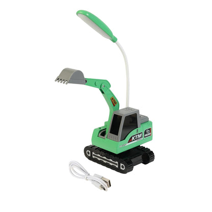 Lexton 12-Inch Excavator LED Desk Lamp | Rechargeable Kids Study Lamp with Phone Holder & Storage