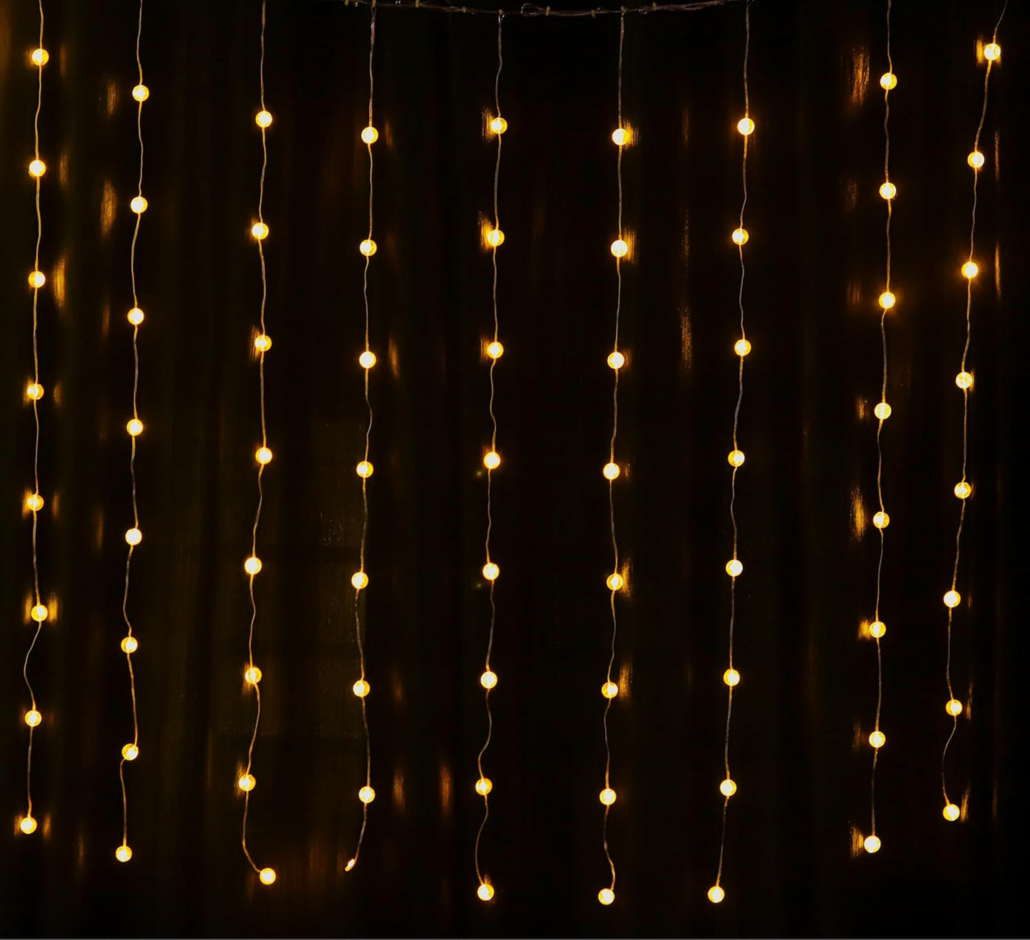 Lexton Ball Curtain Lights 80 LEDs, 8 Modes, Plug Decor for Home & Festive Use