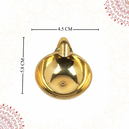 Klassic 2.3 Inch Pure Brass One Mukhi Diya for Puja, Mandir, Diwali Decor | Pack of 6