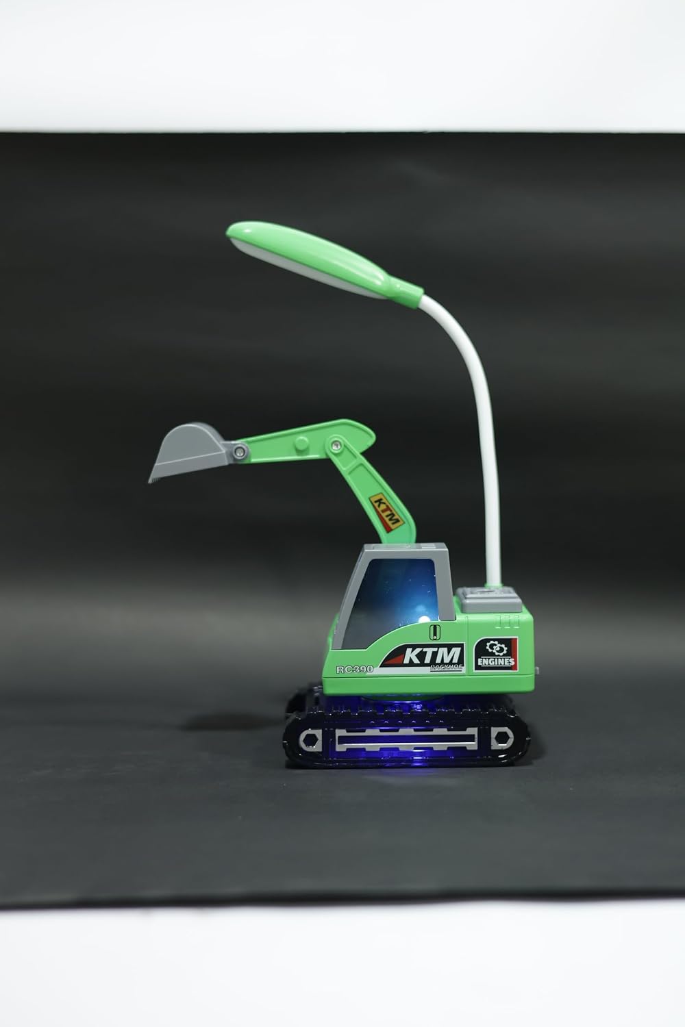 Lexton 12-Inch Excavator LED Desk Lamp | Rechargeable Kids Study Lamp with Phone Holder & Storage