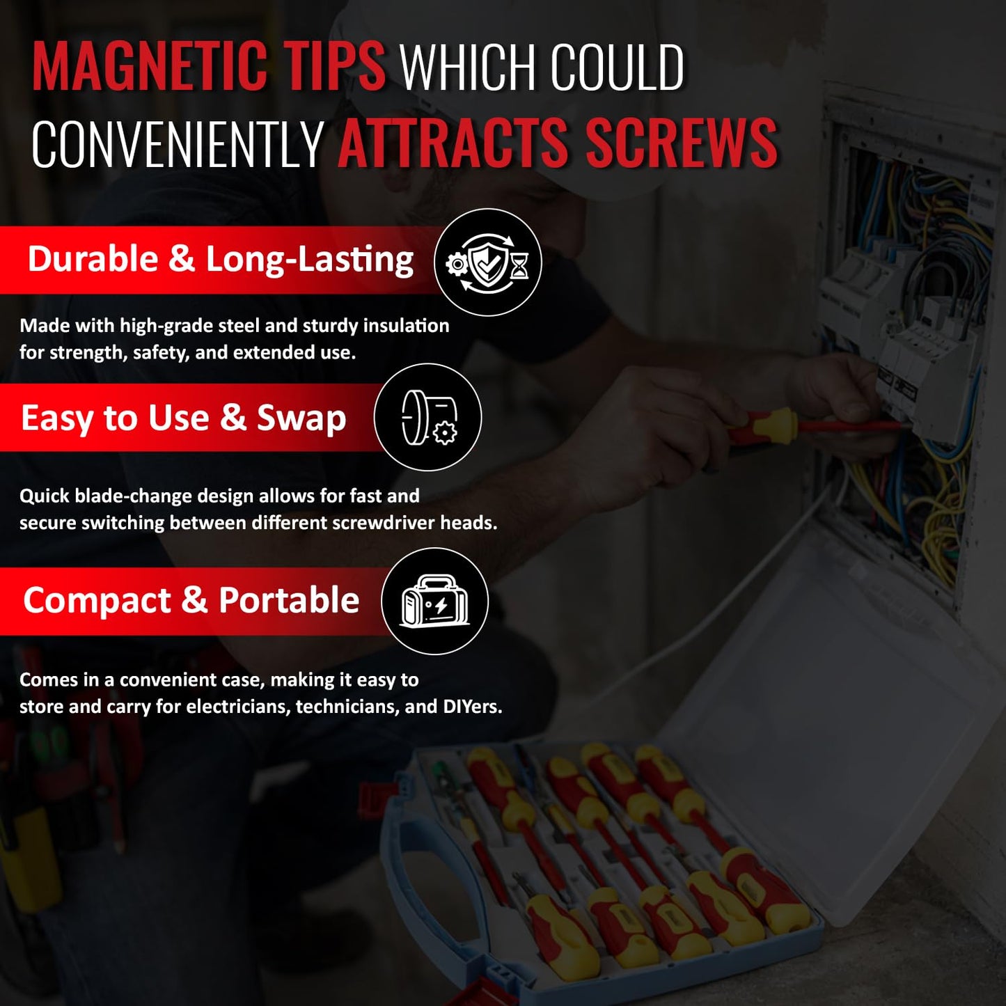 Spartan 10-in-1 Insulated Screwdriver Set for Electrical & DIY Repair