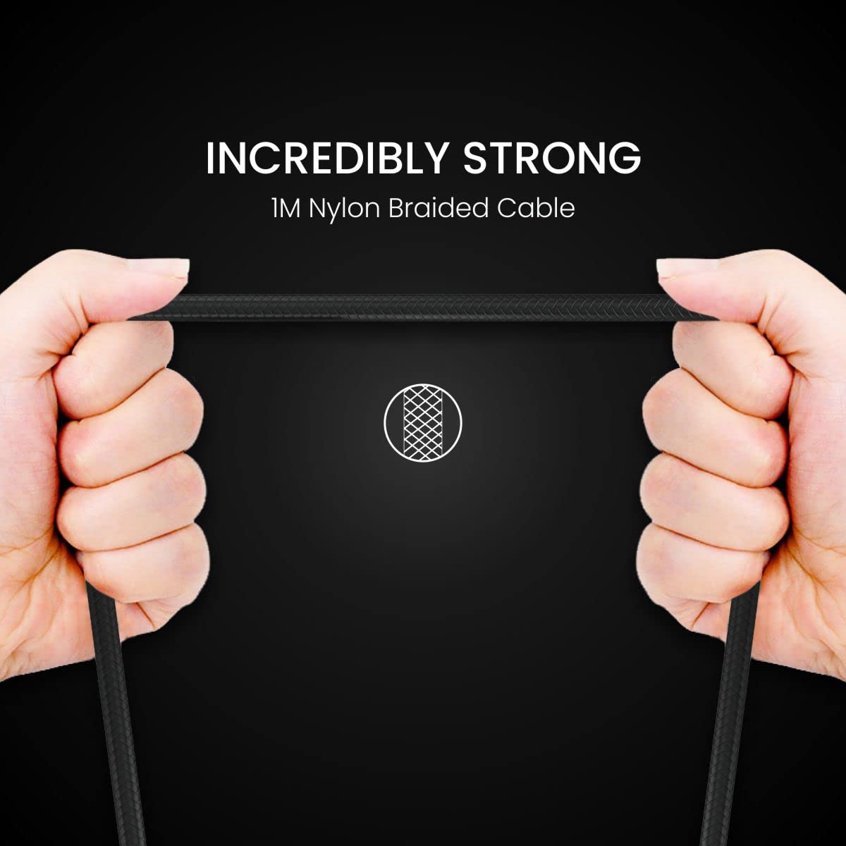 Portronics Lightning Cable 2 A 1 m Konnect B+  (Compatible with Smartphones, Laptop, Headphones, Camera, Black, One Cable)