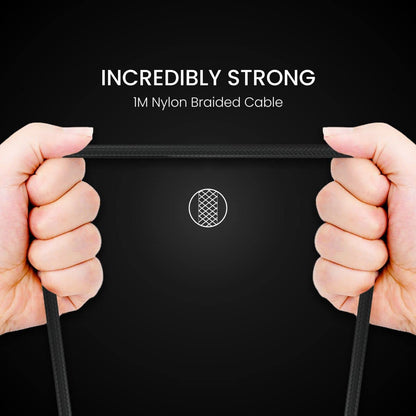Portronics Lightning Cable 2 A 1 m Konnect B+  (Compatible with Smartphones, Laptop, Headphones, Camera, Black, One Cable)