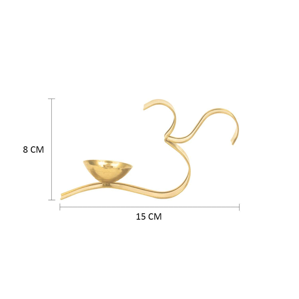 
                  
                    Klassic Decorative Brass Om Shape Oil Diya with Handle for Home, Temple, Office, Gifting & Decor for Pooja Room(6 Inch X 3 Inch), Gold, Medium
                  
                