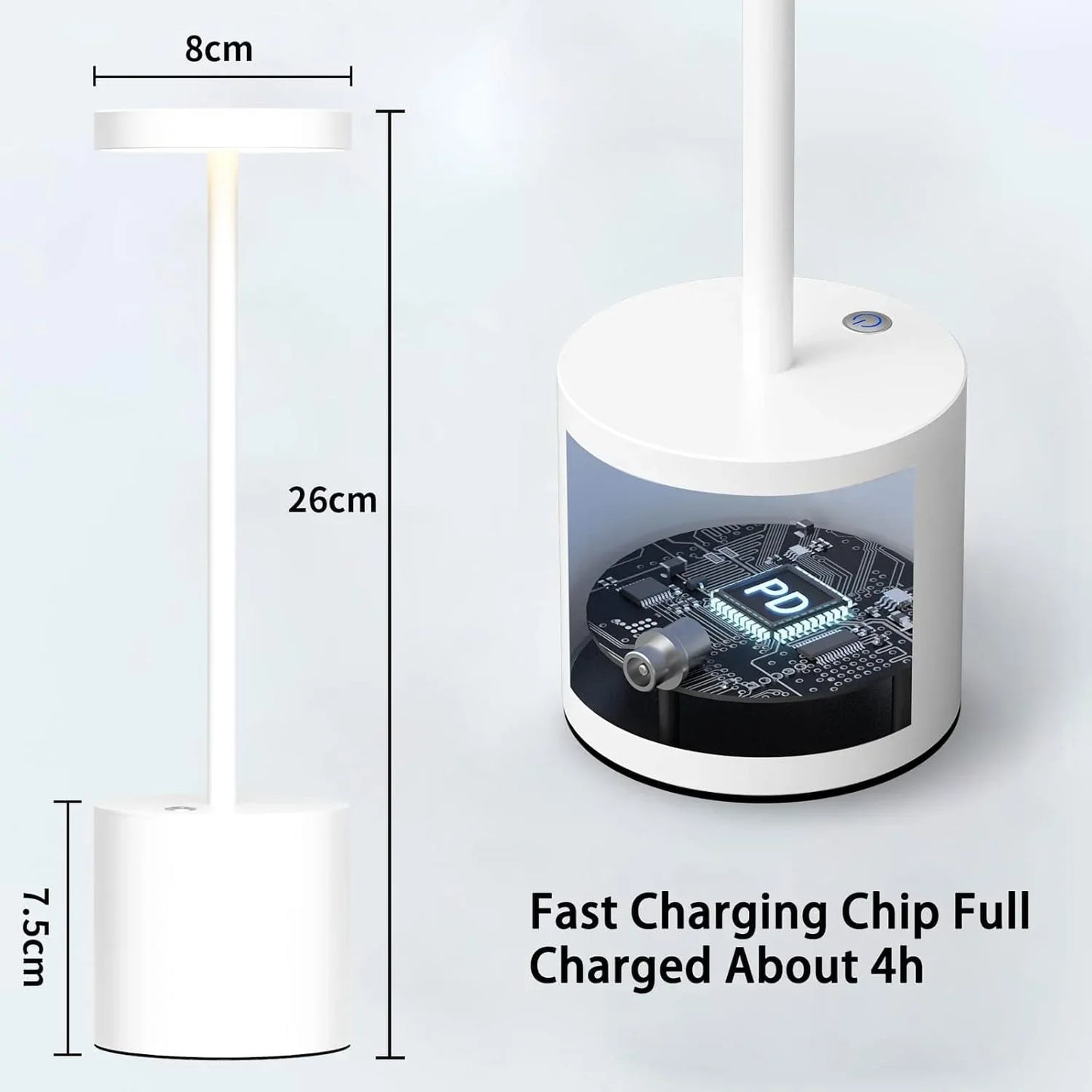 Lexton Rechargeable LED Table Lamp | Portable Cordless Desk Light Black - iCraft by Eagle