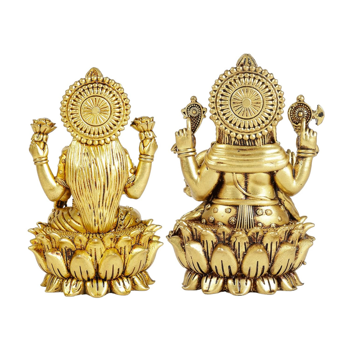 Klassic 3.5 Inch Brass Lakshmi Ganesha Idol Set – Antique Finish
