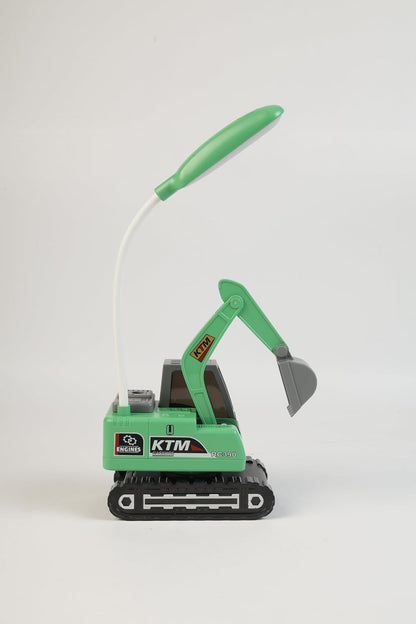 Lexton 12-Inch Excavator LED Desk Lamp | Rechargeable Kids Study Lamp with Phone Holder & Storage