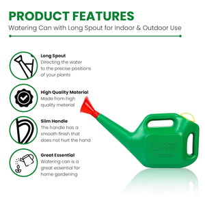 
                  
                    Klassic Watering Can (5L) | Plastic Green Water Can with Sprayer for Plants/Garden | Indoor Outdoor Watering Shower Can | Sprinkler for Plants | Watering Hand Bottles for Garden | Water Spray Can
                  
                
