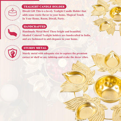 Klassic 5 Lotus Diya Shape Urli Bowl Gold iCraft by Eagle