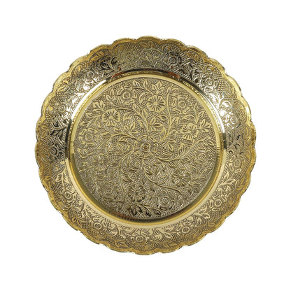 Klassic Decorative Brass Puja Thali  Golden finish 6.5 Inch