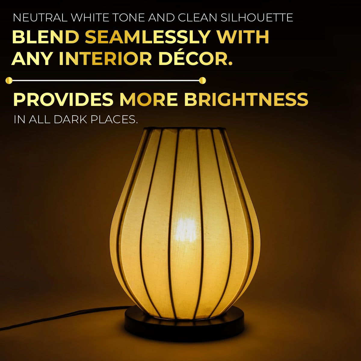 Lexton Fabric Shade LED Table Lamp for Cozy Bedroom Lighting