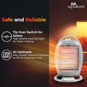 
                  
                    RR Signature HL-315 Halogen Room Heater with 3 Rods, 1200 Watt, 180 Degree Oscillation, Noiseless, Tip Over Switch, Room Heater for Home & Office, RR,Multicolour
                  
                