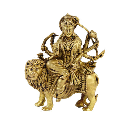 Klassic 2.5 Inch Pure Brass Maa Durga Idol | Brass Murti for Home Temple & Mandir