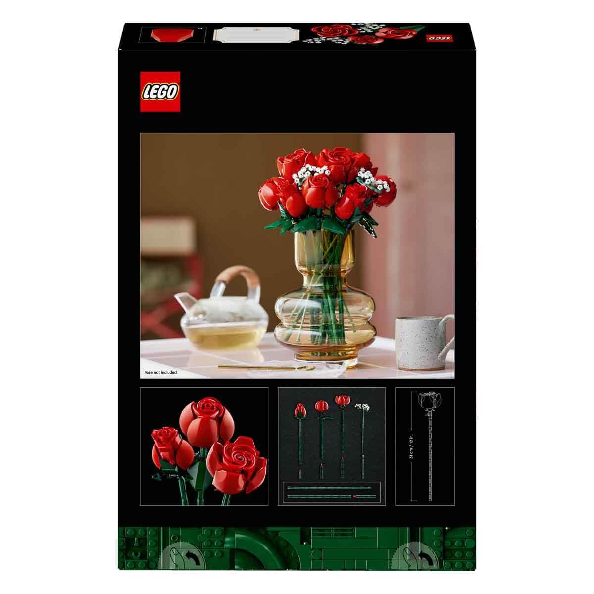 LEGO Rose Bouquet Flower Building Set for Adults, Decorative Gift, 822 Pcs (Box Condition Damaged, Product Fine)
