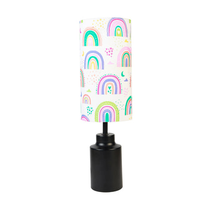 Lexton Rainbow Print Table Lamp | Black Metal Base | Ambient Night Light | Without Bulb iCraft by Eagle