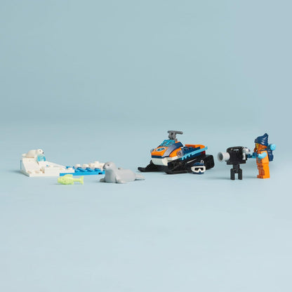 LEGO City Arctic Explorer Snowmobile Toy Set 60376 for Kids | 70 Pieces (Box Condition Damaged, Product Fine)