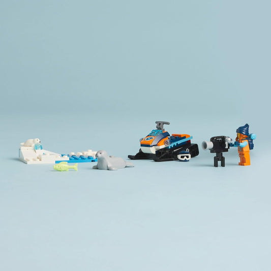 LEGO City Arctic Explorer Snowmobile Toy Set 60376 for Kids | 70 Pieces (Box Condition Damaged, Product Fine)