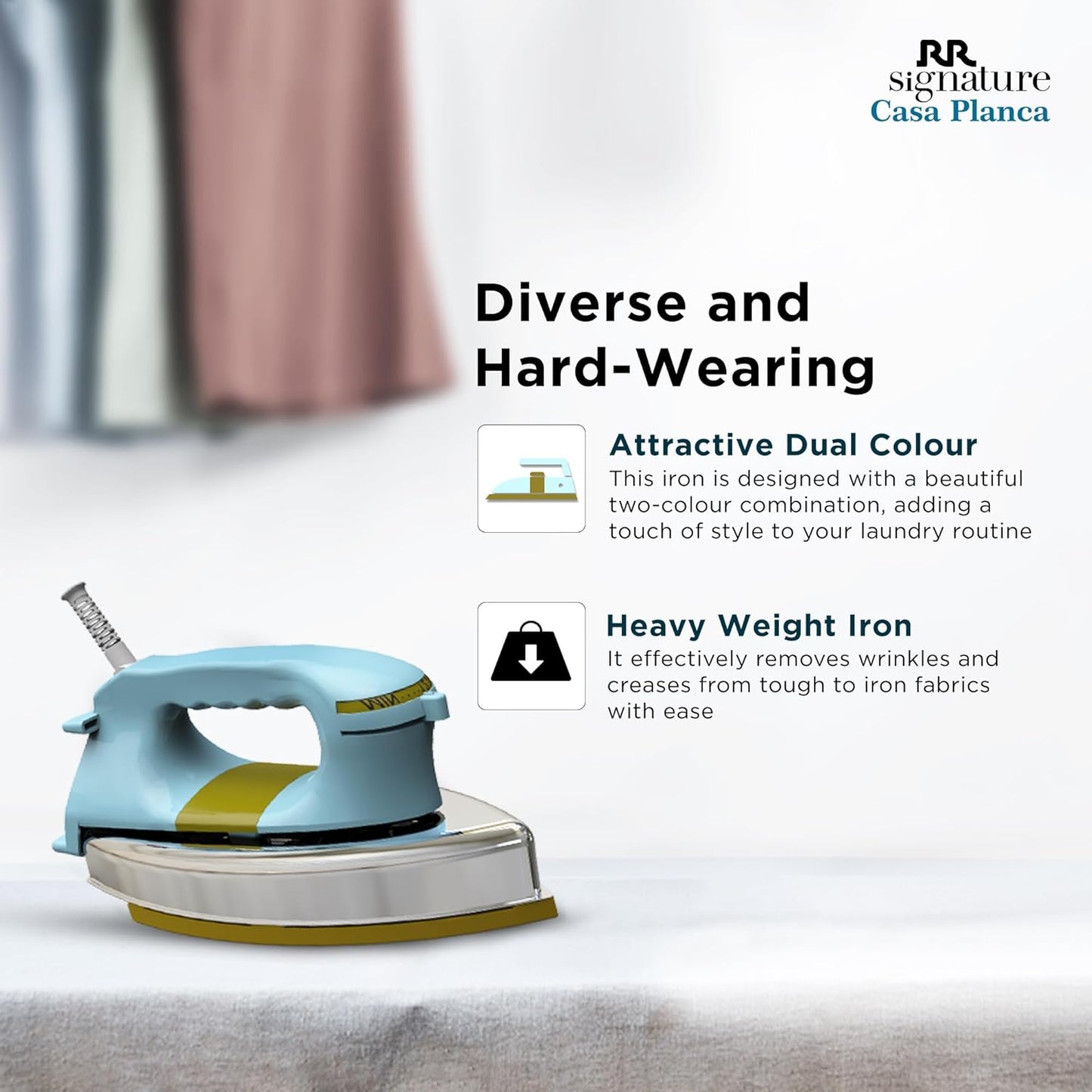 RR Signature Casa Planca 1100W Heavy Weight Dry Iron