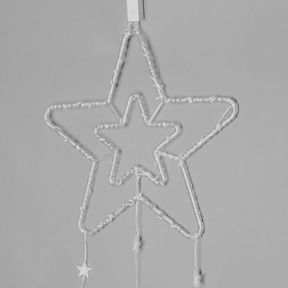 Lexton Hanging Star Curtain Lights, Warm White LED Decor for Home & Festivals