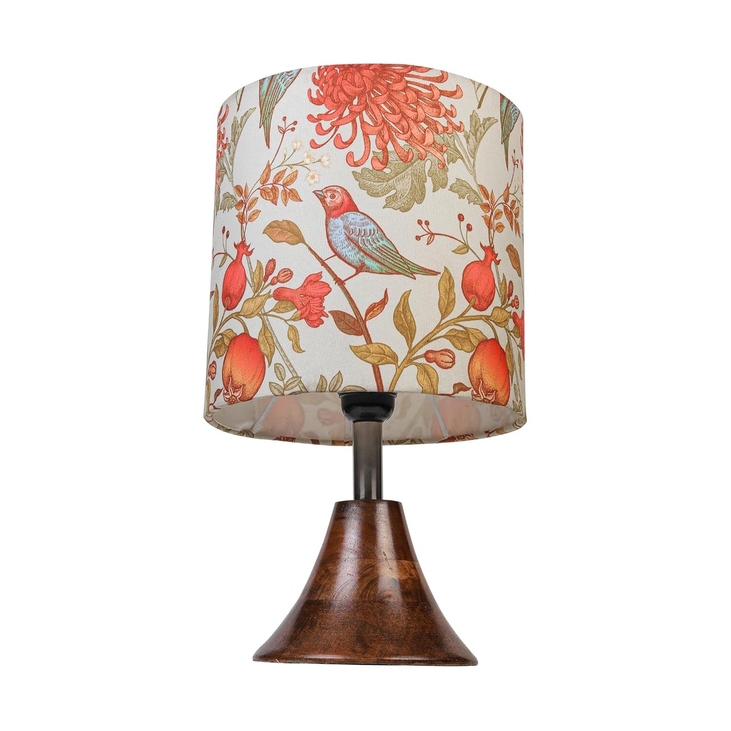 Lexton Birds Print Wooden Table Lamp – Bedroom & Living Room Decor
