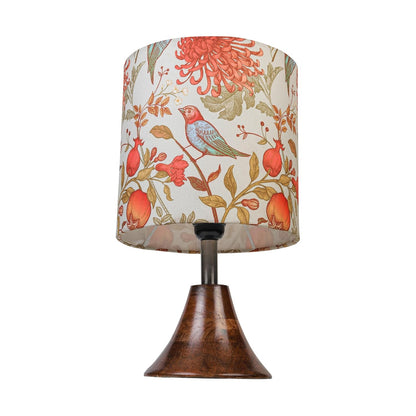 Lexton Birds Print Wooden Table Lamp – Bedroom & Living Room Decor