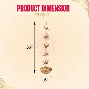
                  
                    Klassic Flower Hanging Urli Bowl | Metal Wall Hanging Urli for Floating Diya Tea Light Holder & Flower, Diwali Home Decor (Pack of 1, Golden)
                  
                